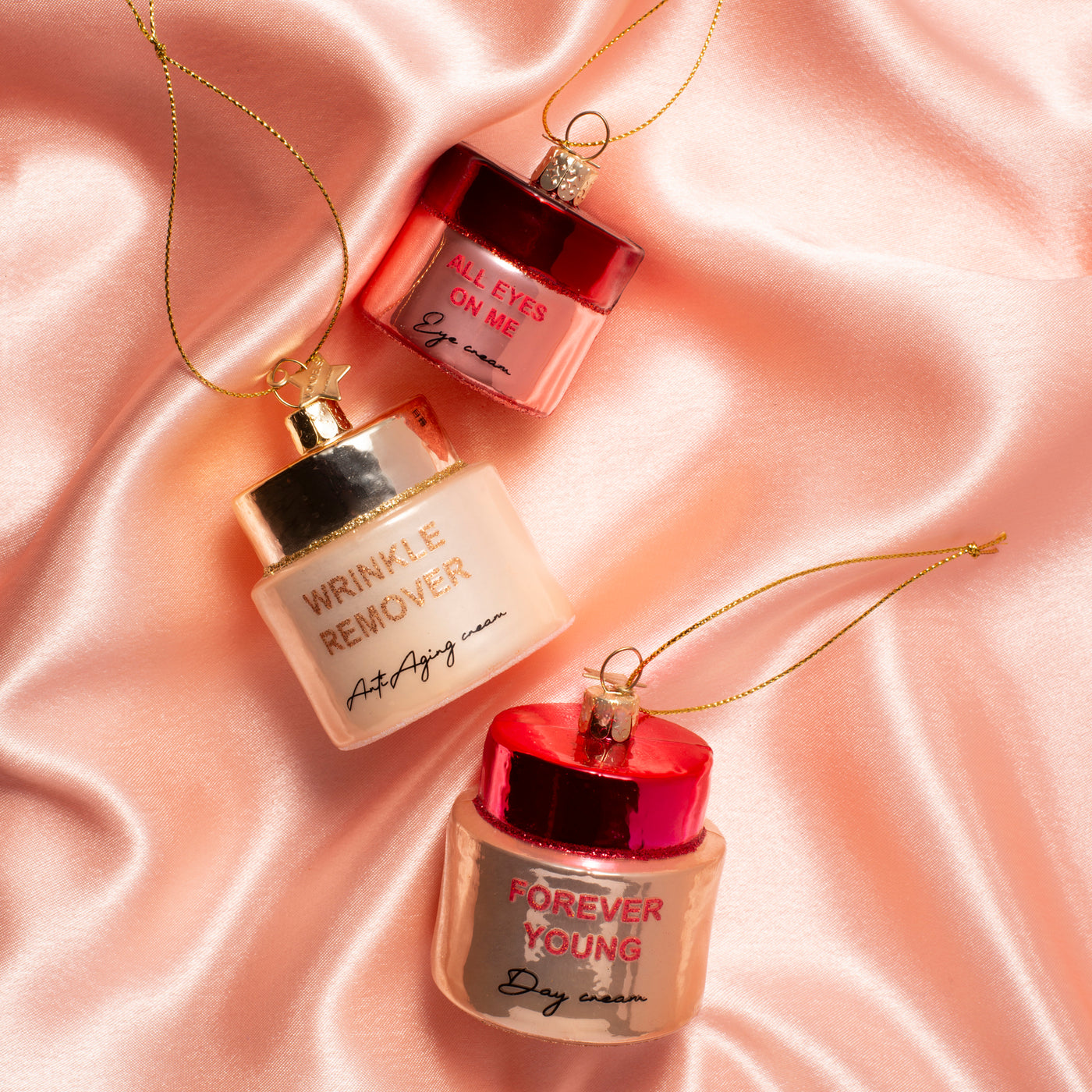 Kerstornament - Vondels potje crème "All Eyes On Me"