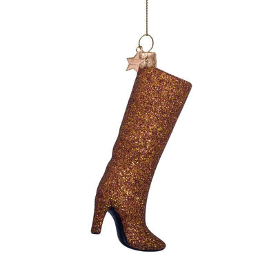 Kerstornament - Vondels Glitter laars bruin - JungleHome