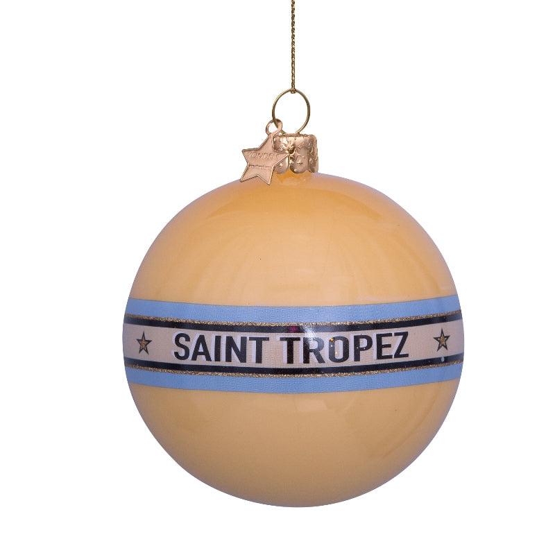 Kerstornament - Vondels Kerstbal Saint Tropez geel - JungleHome