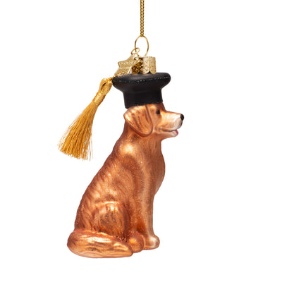 Kerstornament - Vondels hond met Graduation Hat